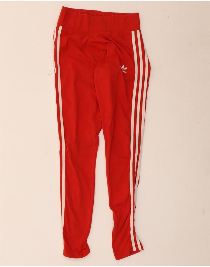 Adidas Dame Leggings UK 10 Lille Rød Elastan