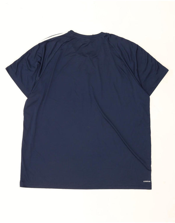 Adidas Herre Aeroready T-Shirt Top 2XL Navy Blue Polyester