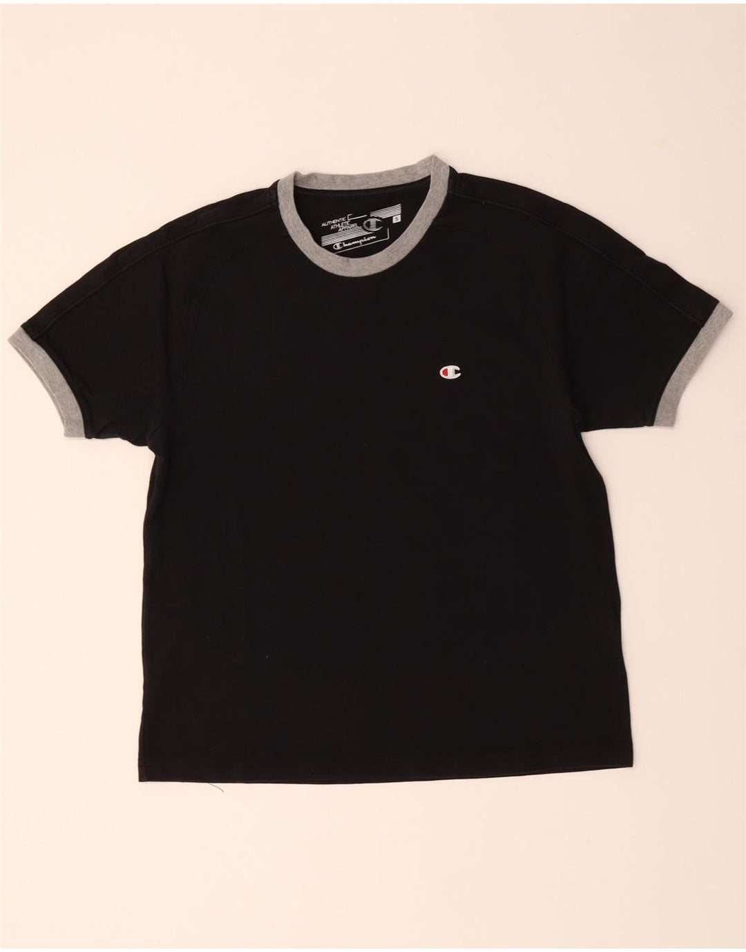 CHAMPION Mens Short Sleeve T-Shirt Top Small Black Cotton Vintage Champion and Second-Hand Champion from Messina Hembry 
