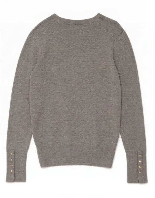Zara Womens Boat Neck Jumper Sweater UK 14 Large Grey Flecked