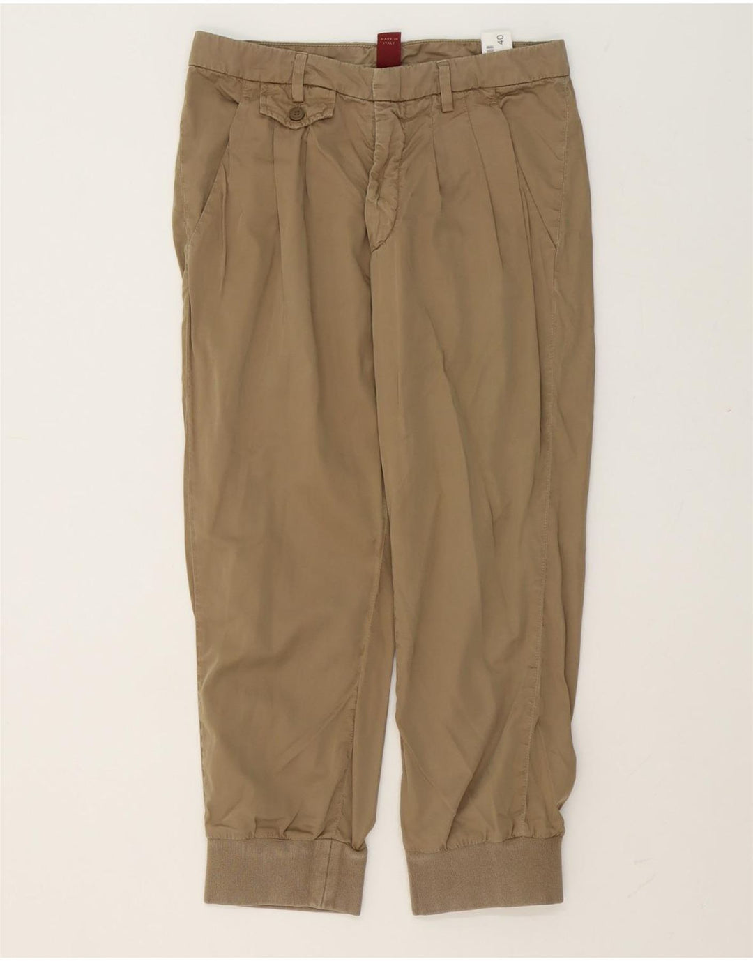 Dondup Womens Pegged Joggers Cropped Trousers EU 40 Medium W30 L24 Brun