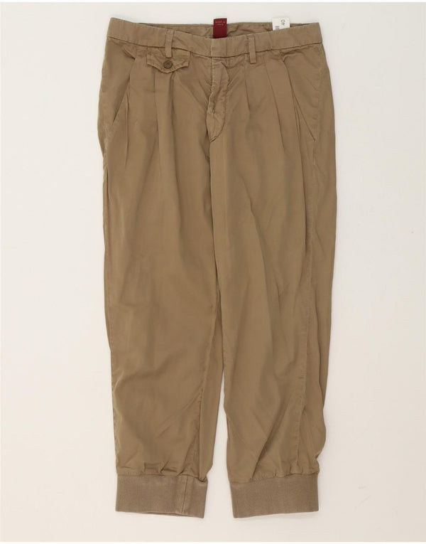 Dondup Womens Pegged Joggers Cropped Trousers EU 40 Medium W30 L24 Brun