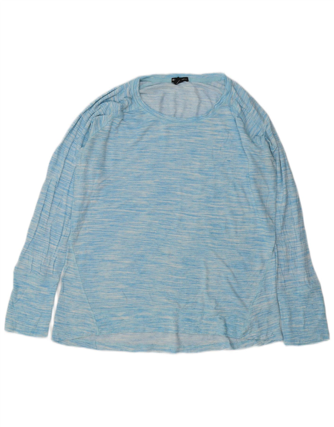 Champion Dame Top Langærmet UK 18 XL Blå Flecked Rayon