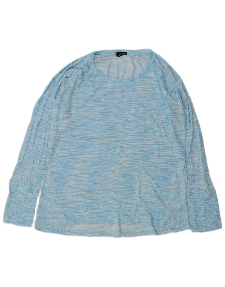 Champion Dame Top Langærmet UK 18 XL Blå Flecked Rayon