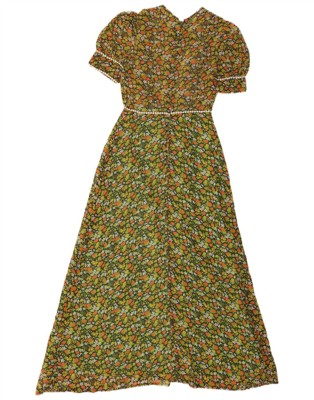 RADLEY Womens Ruffle Front Maxi Dress UK 12 Medium Green Floral