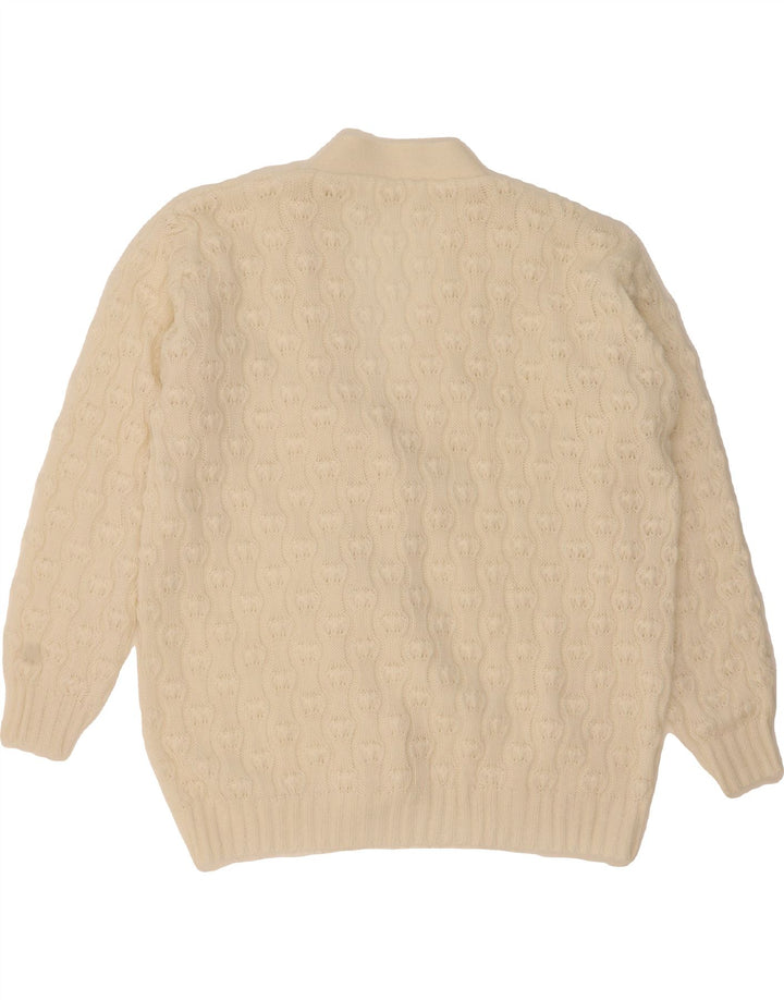 VINTAGE Womens Cardigan Sweater UK 18 XL White Vintage Vintage and Second-Hand Vintage from Messina Hembry 