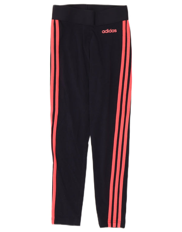 Adidas Dame Leggings UK 4/6 XS Marineblå Bomuld