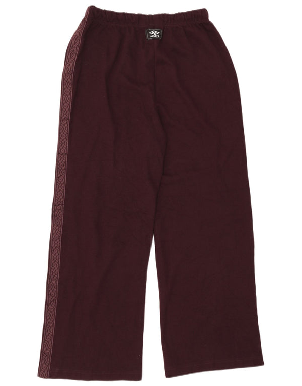 Umbro Womens Graphic Tracksuit Trousers UK 14 Large Burgundy Polyester