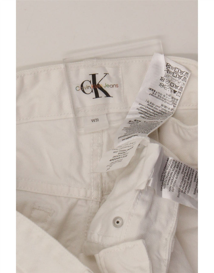 CALVIN KLEIN Herre grafiske denimshorts W31 Medium hvid bomuld