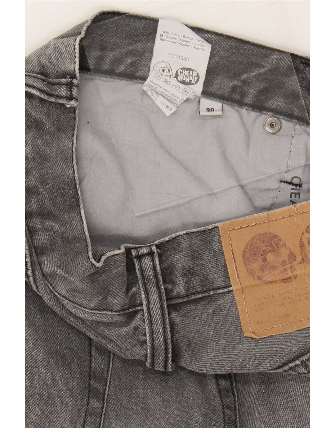 Billige Mandag Herre Denim Shorts Medium W30 Grå Bomuld