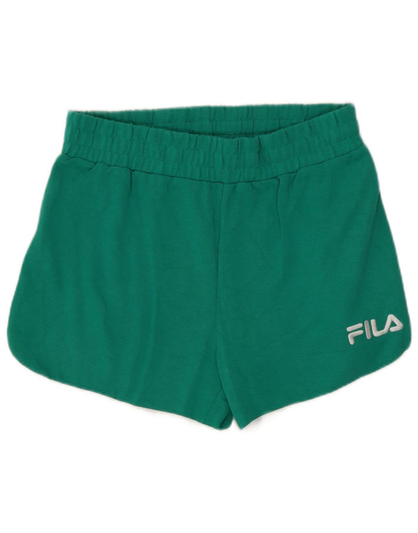 Fila Womens Sport Shorts UK 12 Medium  Green Cotton