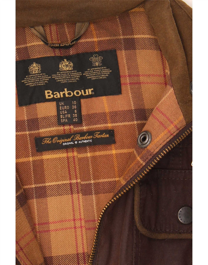 Barbour Vokset bomuldsjakke til kvinder UK 10 Lille Brun