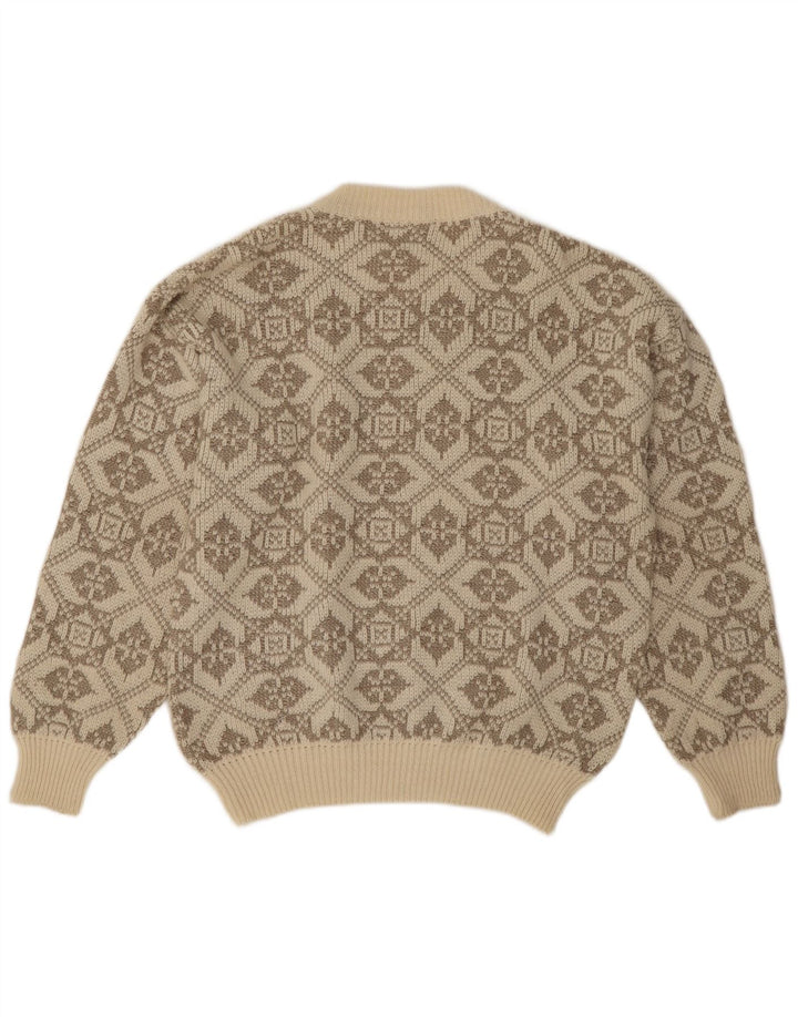 Ciao Herre sweater med rund hals XL Beige geometrisk uld