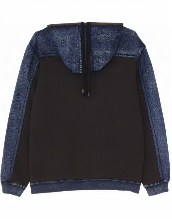 True Religion Herre lynlås hættetrøje Jumper Medium Sort Colourblock Bomuld