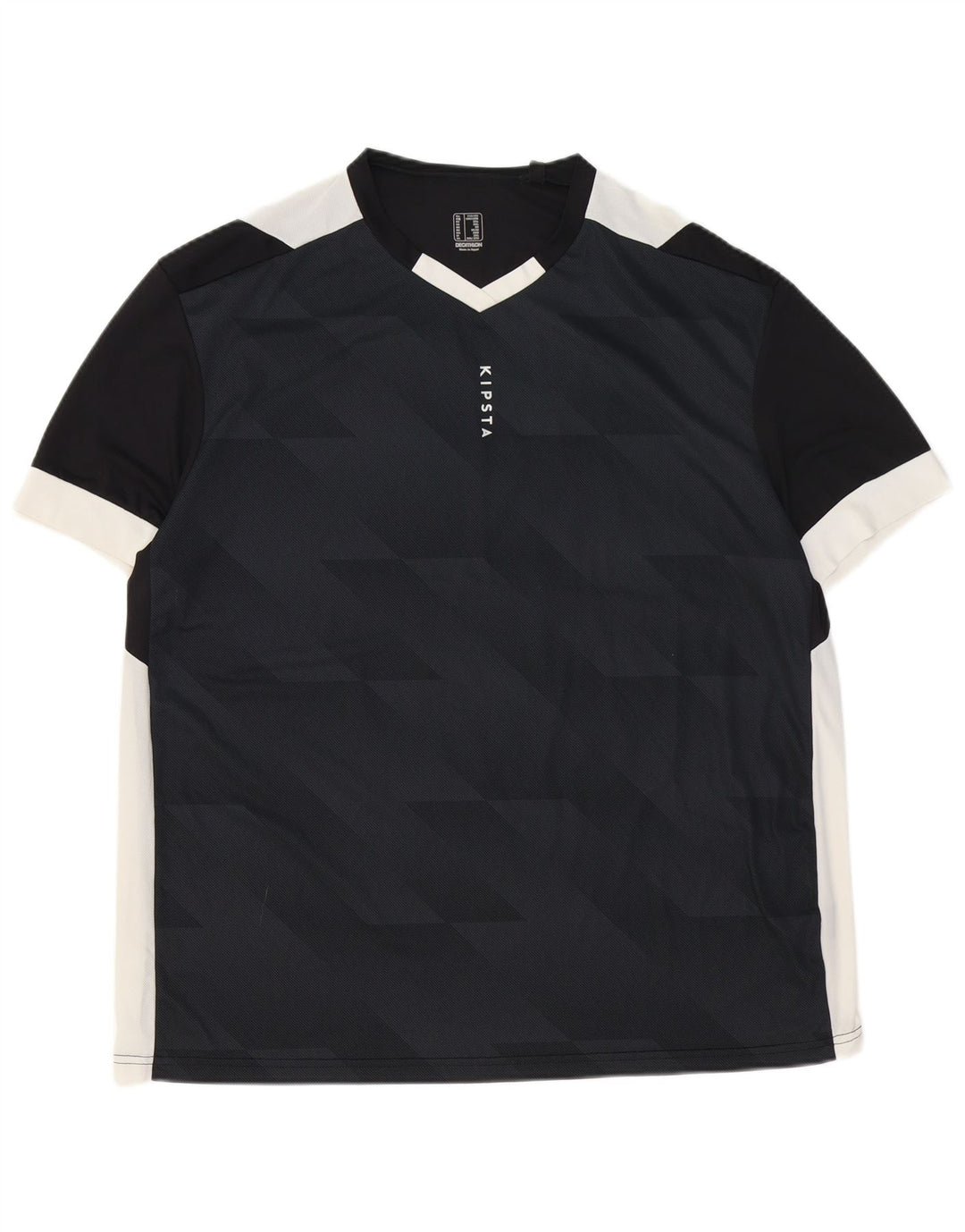 Decathlon Herre Grafisk T-Shirt Top 2XL Sort Colourblock