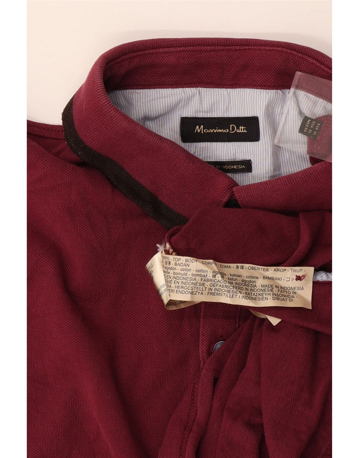 Massimo Dutti Herre poloshirt XL Bourgogne bomuld