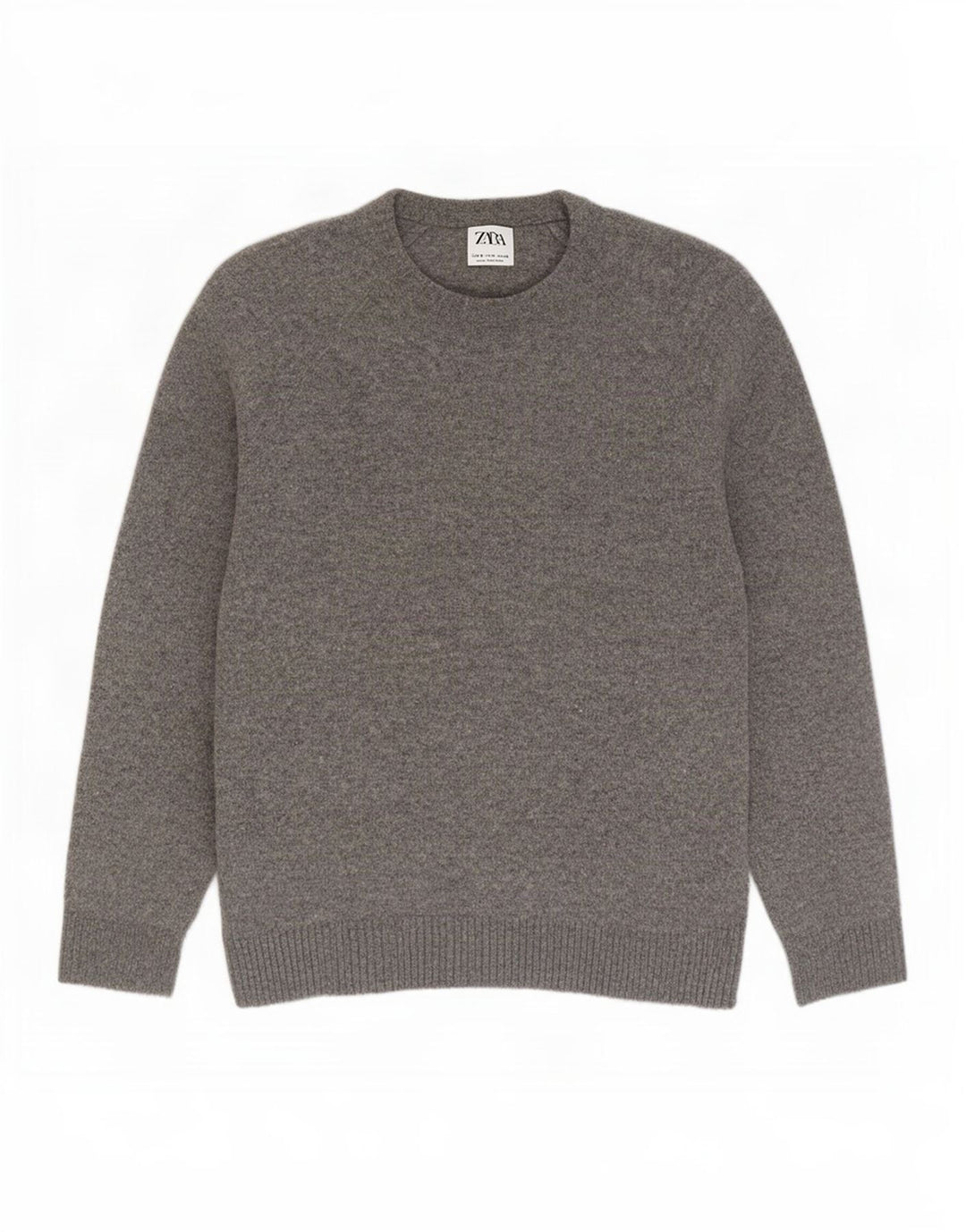 Zara Herre Boat Neck Jumper Sweater Lille Grå Uld