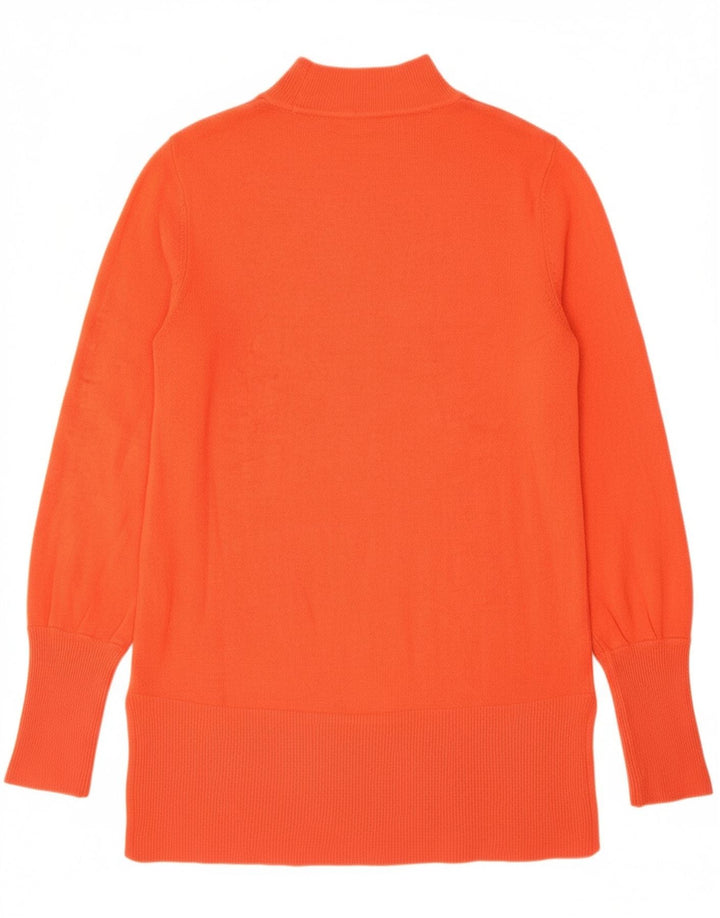 MARKS & SPENCER Womens Turtle Neck Jumper Sweater UK 14 Medium Orange