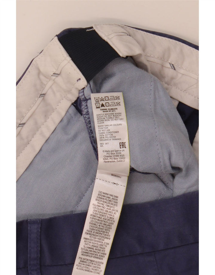 Marks & Spencer Herre Chino Shorts W34 Large Navy Blue Bomuld