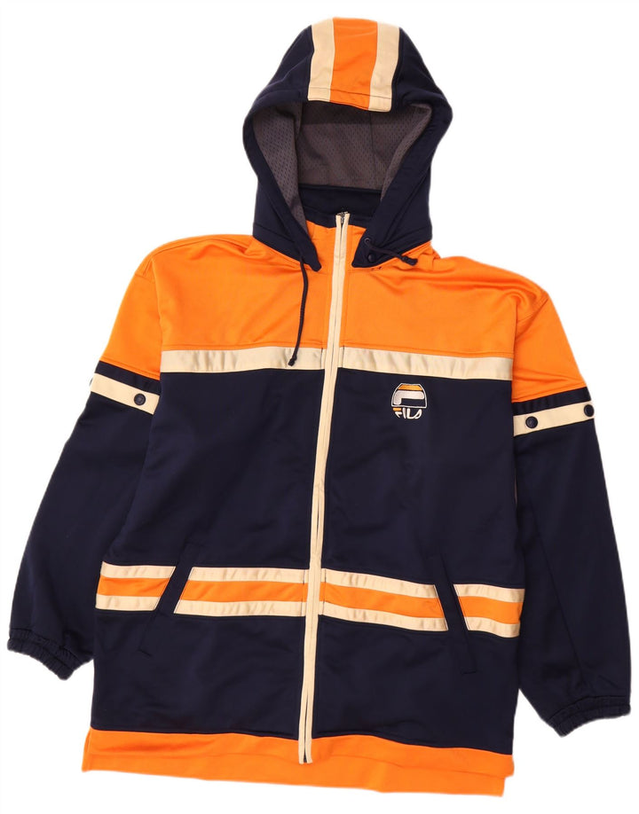 Fila Træningsdragt med hætte til mænd Topjakke Stor marineblå Colourblock Polyester