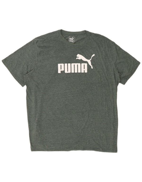 PUMA Grafisk T-shirt top til mænd 3XL Grøn Flecked