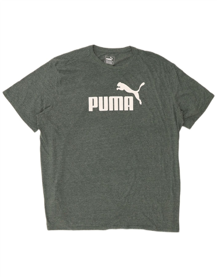 PUMA Grafisk T-shirt top til mænd 3XL Grøn Flecked