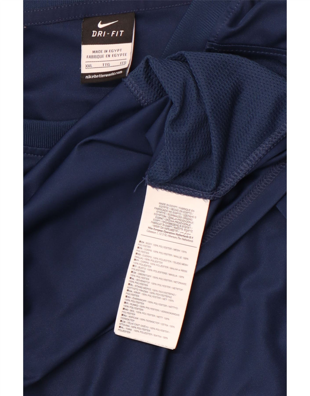 NIKE herre Dri Fit grafisk T-shirt top 2XL marineblå polyester