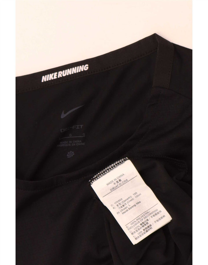 Nike Dri Fit T-shirt top til mænd, stor sort polyester