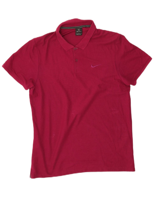 Nike Herre Dri Fit Polo Shirt Large Bourgogne Bomuld