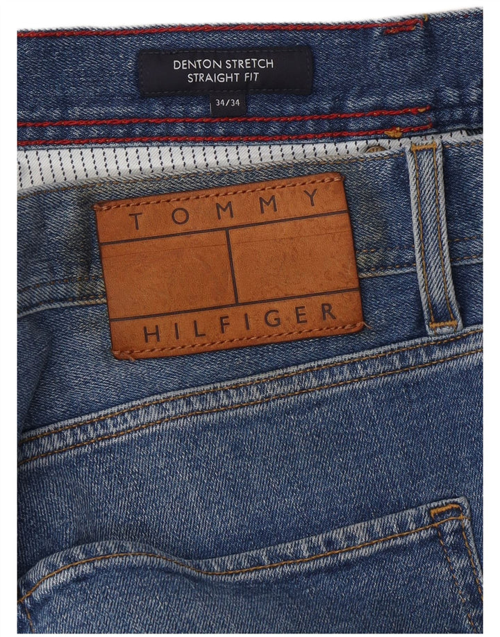 TOMMY HILFIGER Herre Denton Straight Jeans W34 L34 Blå Bomuld