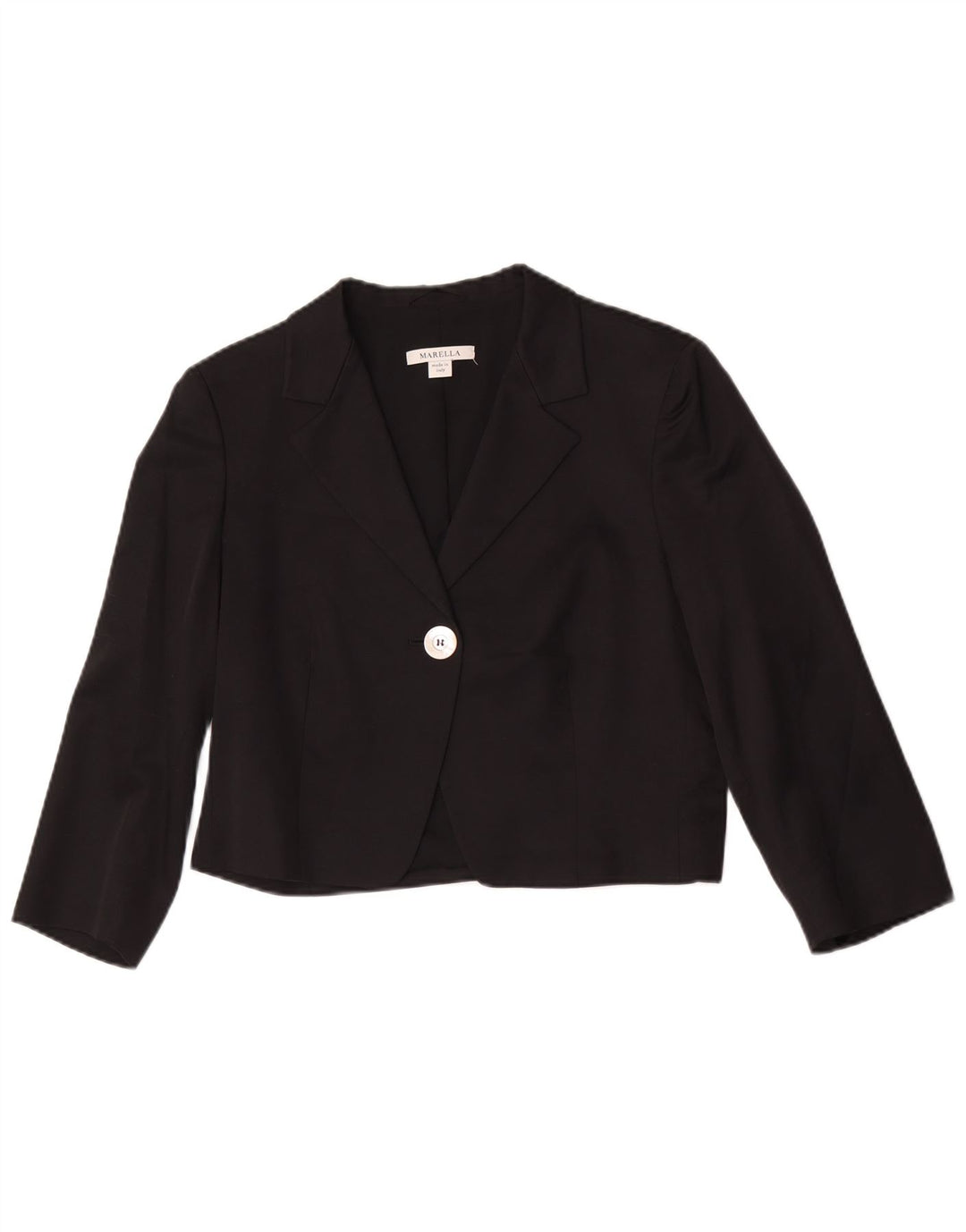 Marella Dame 3/4 ærmer 1 knap Bolero jakke UK 14 Stor sort viskose