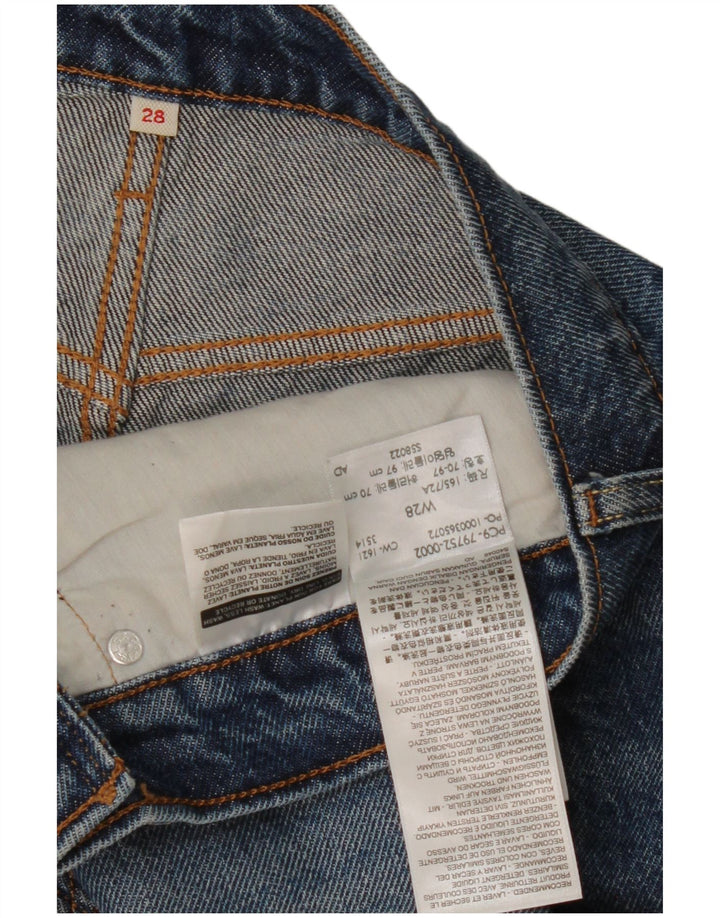 Levi's Dame Distressed Denim Nederdel W28 Medium Blue Bomuld