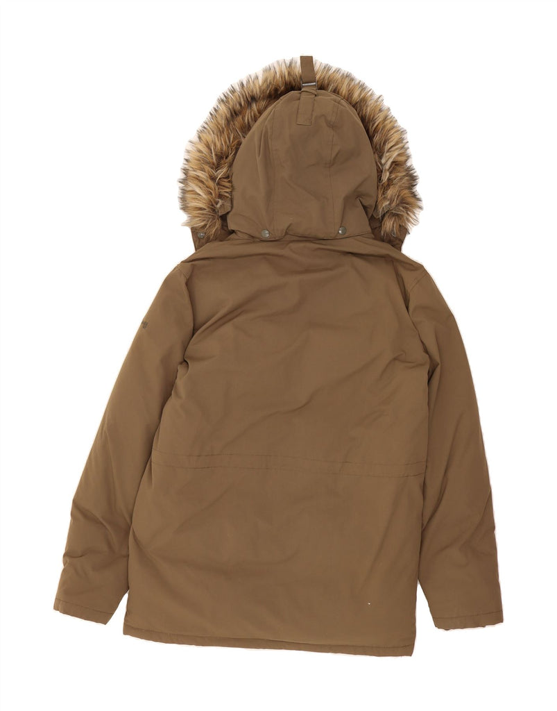 SCHOTT Mens Hooded Padded Jacket UK 38 Medium Khaki Nylon Vintage Schott and Second-Hand Schott from Messina Hembry 