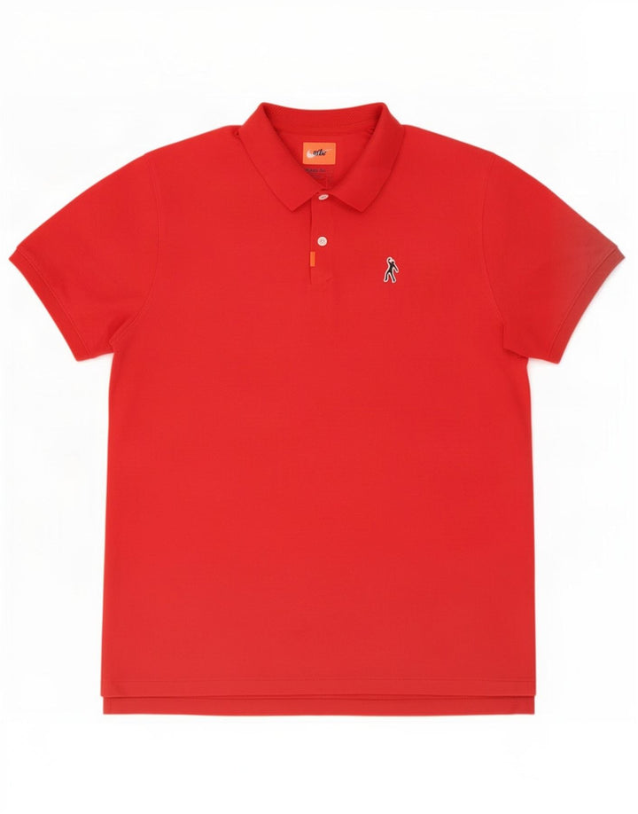 Nike herre Dri Fit poloshirt, stor rød bomuld