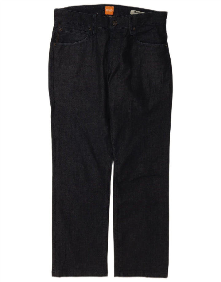 Hugo Boss Straight Jeans til mænd W30 L27 Marineblå bomuld