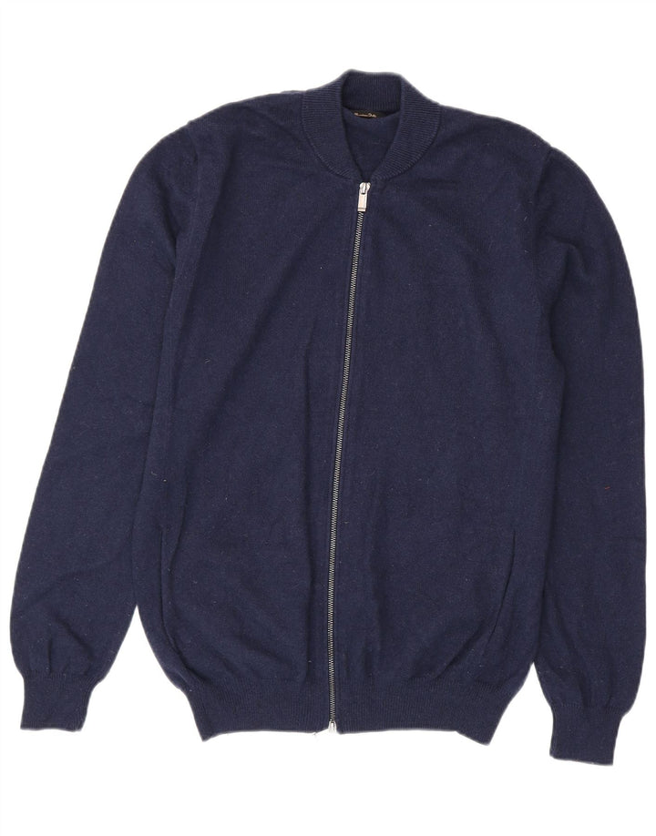 Massimo Dutti Herre Cardigan Sweater Stor Marineblå Uld