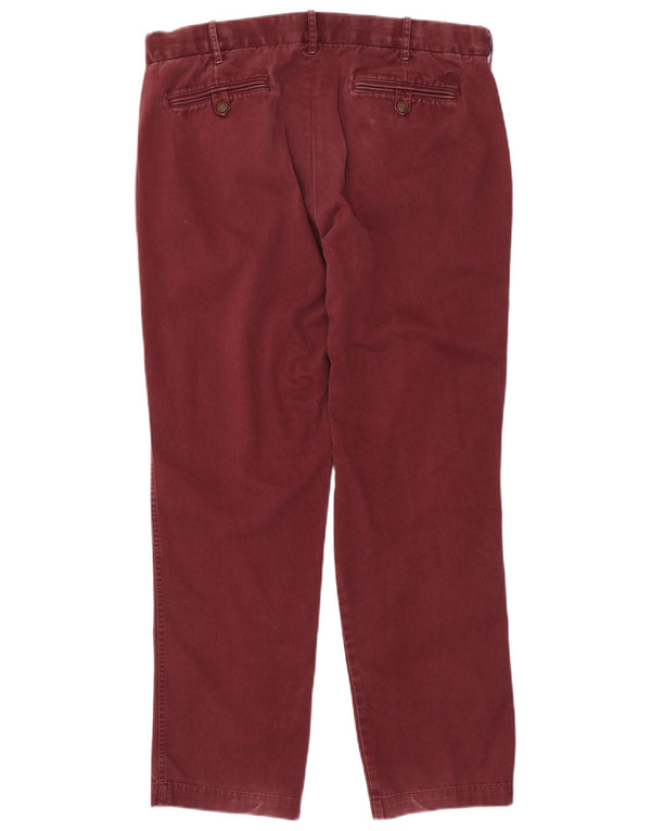 Marks & Spencer Herre Blue Harbor Straight Chino Bukser W36 L31 Burgundy