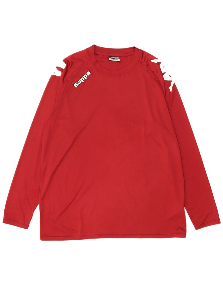 KAPPA Herre grafisk top langærmet 2XL rødbrun polyester