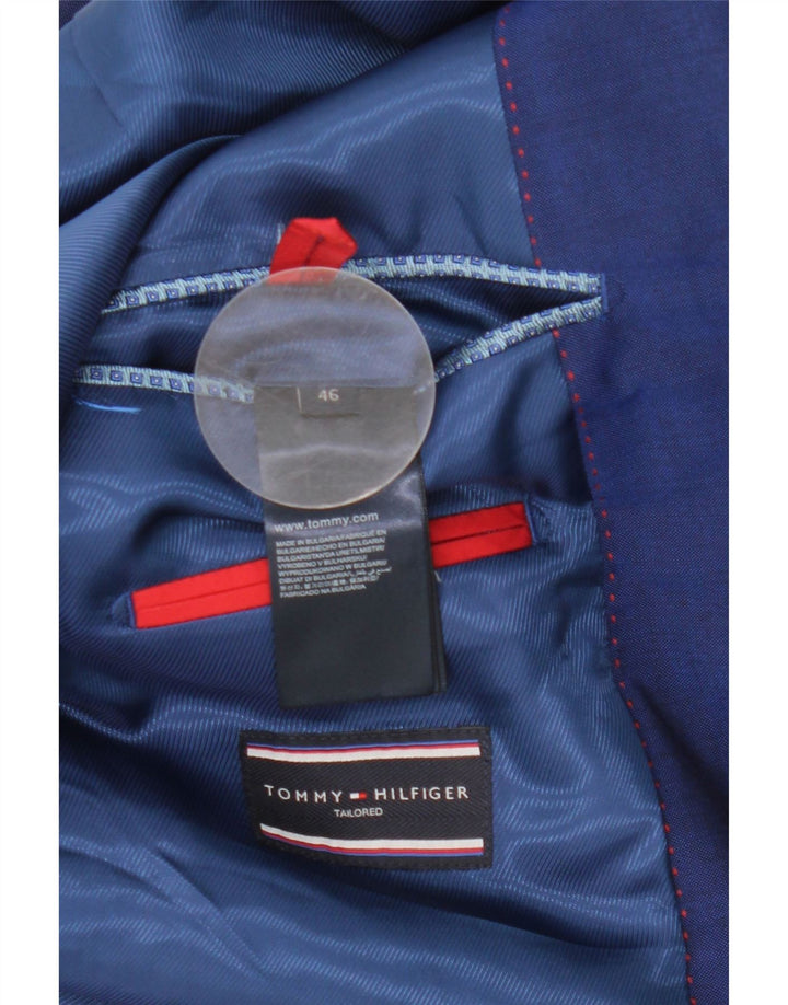Tommy Hilfiger Herre 2-knaps blazerjakke IT 46 Small Blue Virgin Wool