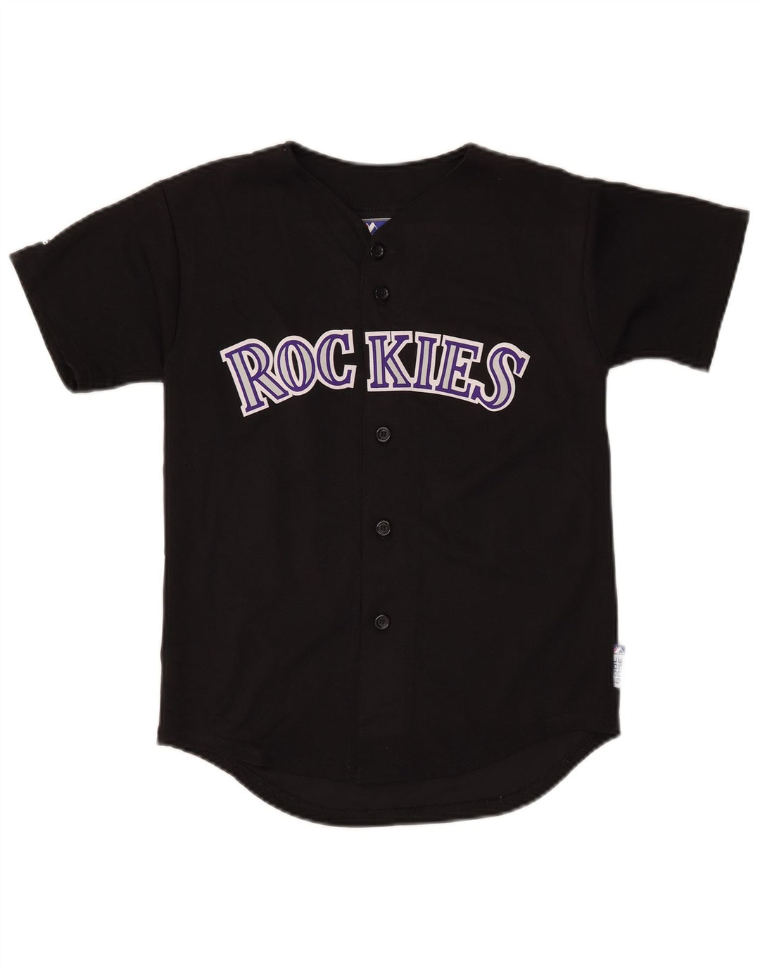 MAJESTIC Boys Colorado Rockies Grafisk Jersey Top 13-14 år Medium Sort