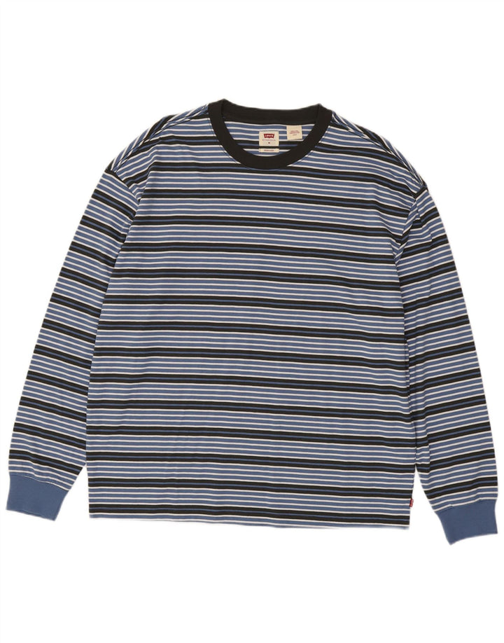 Levi's Herre Oversized Top Langærmet Mellemblå Stribet Bomuld