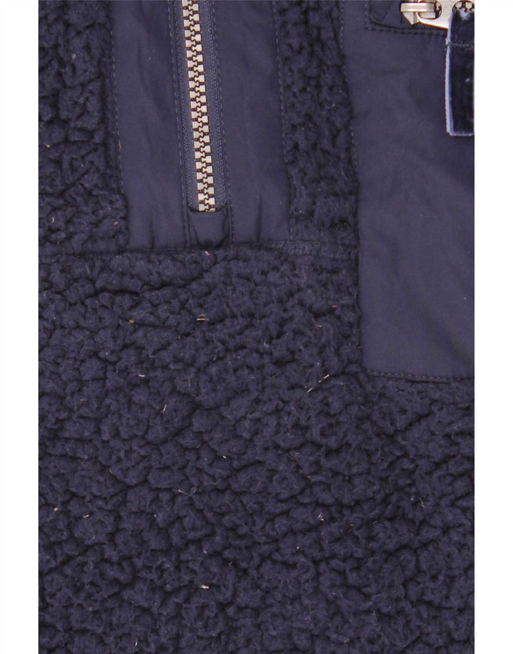 Joules Fleece Jumper med lynlås til kvinder UK 14 Large Navy Blue Polyester
