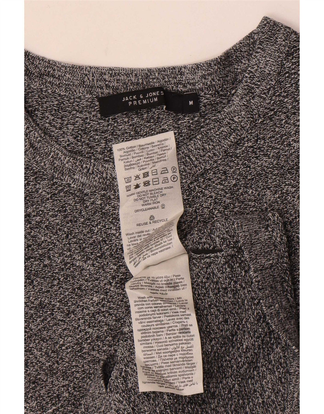 Jack & Jones Herre Top Langærmet Medium Grey Flecked Bomuld