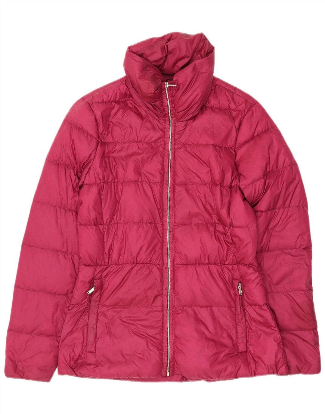 Massimo Dutti Dame Polstret Jakke UK 10 Lille Pink Nylon