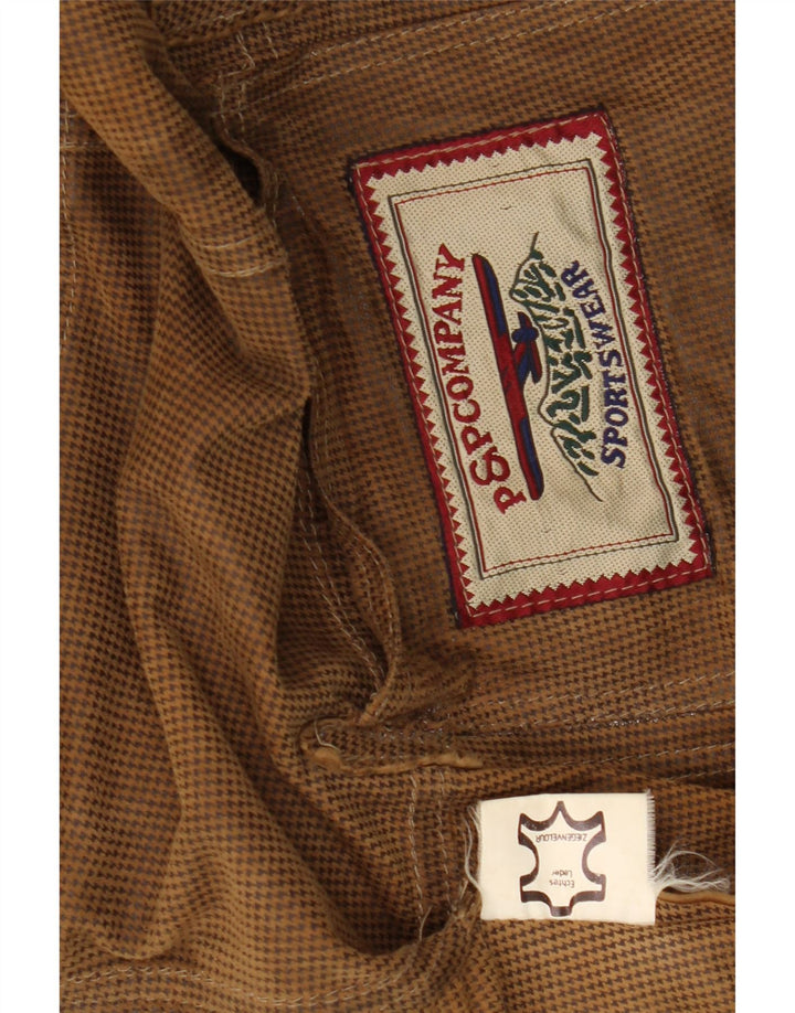 VINTAGE Herre 2-knaps ruskindsblazerjakke UK 42 XL brunt læder