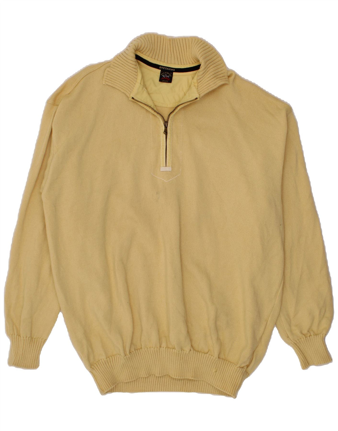 PAUL & SHARK Herre Zip Neck Jumper Sweater 3XL Gul Uld
