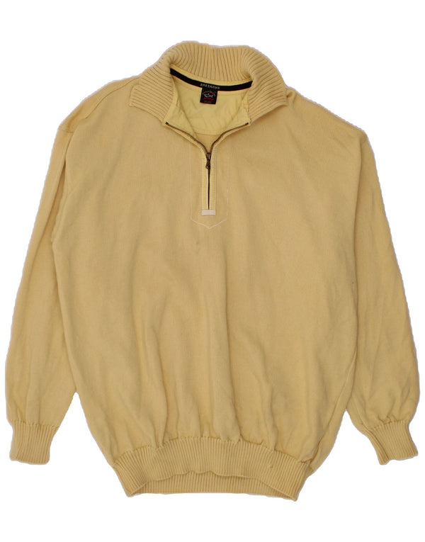 PAUL & SHARK Herre Zip Neck Jumper Sweater 3XL Gul Uld