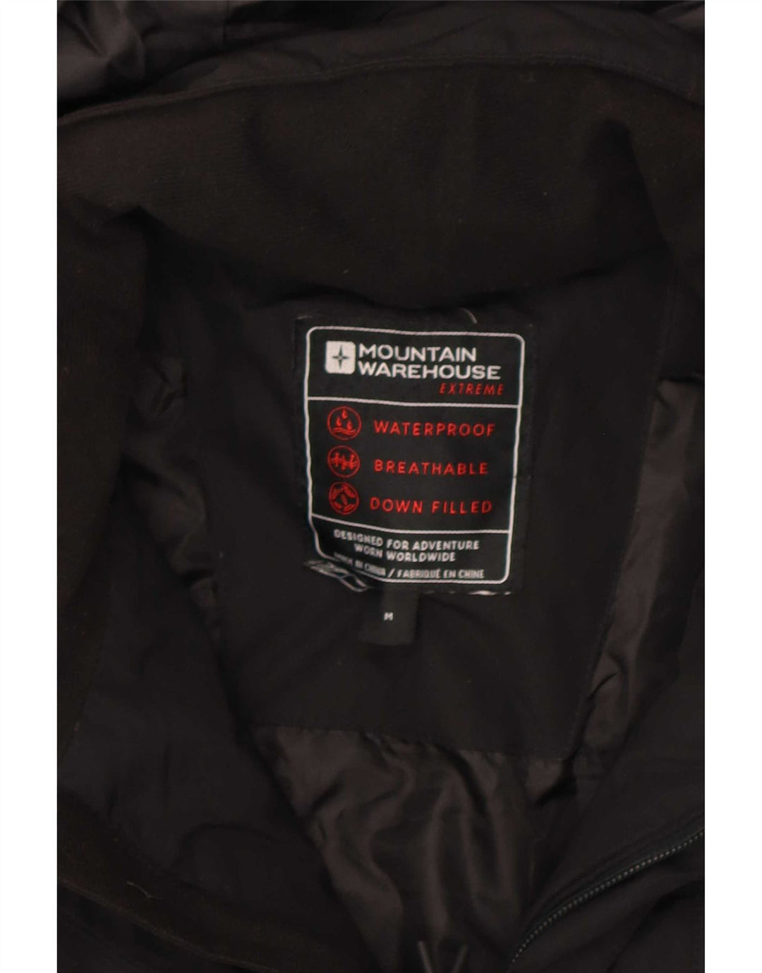 Mountain Warehouse Herre hættepolstret frakke UK 38 Medium Sort Polyester