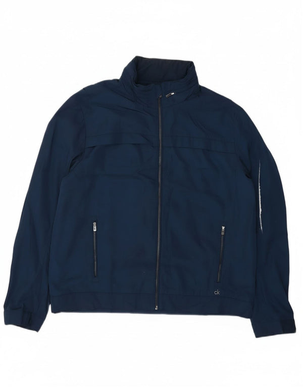 Calvin Klein Herre Bomber Jacket UK 42 XL Navy Blue Polyester