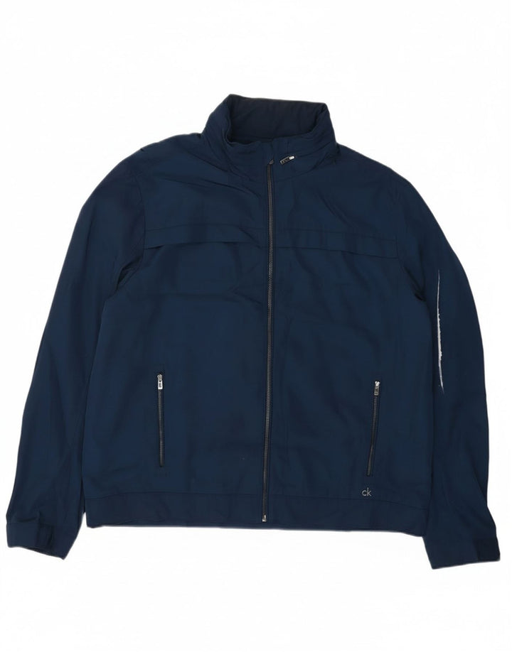 Calvin Klein Herre Bomber Jacket UK 42 XL Navy Blue Polyester